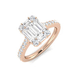 Baguette & Round Cut Diamond Cluster Engagement Ring | 0.5ct - 1.75ct