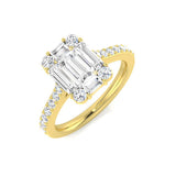Baguette & Round Cut Diamond Cluster Engagement Ring | 0.5ct - 1.75ct