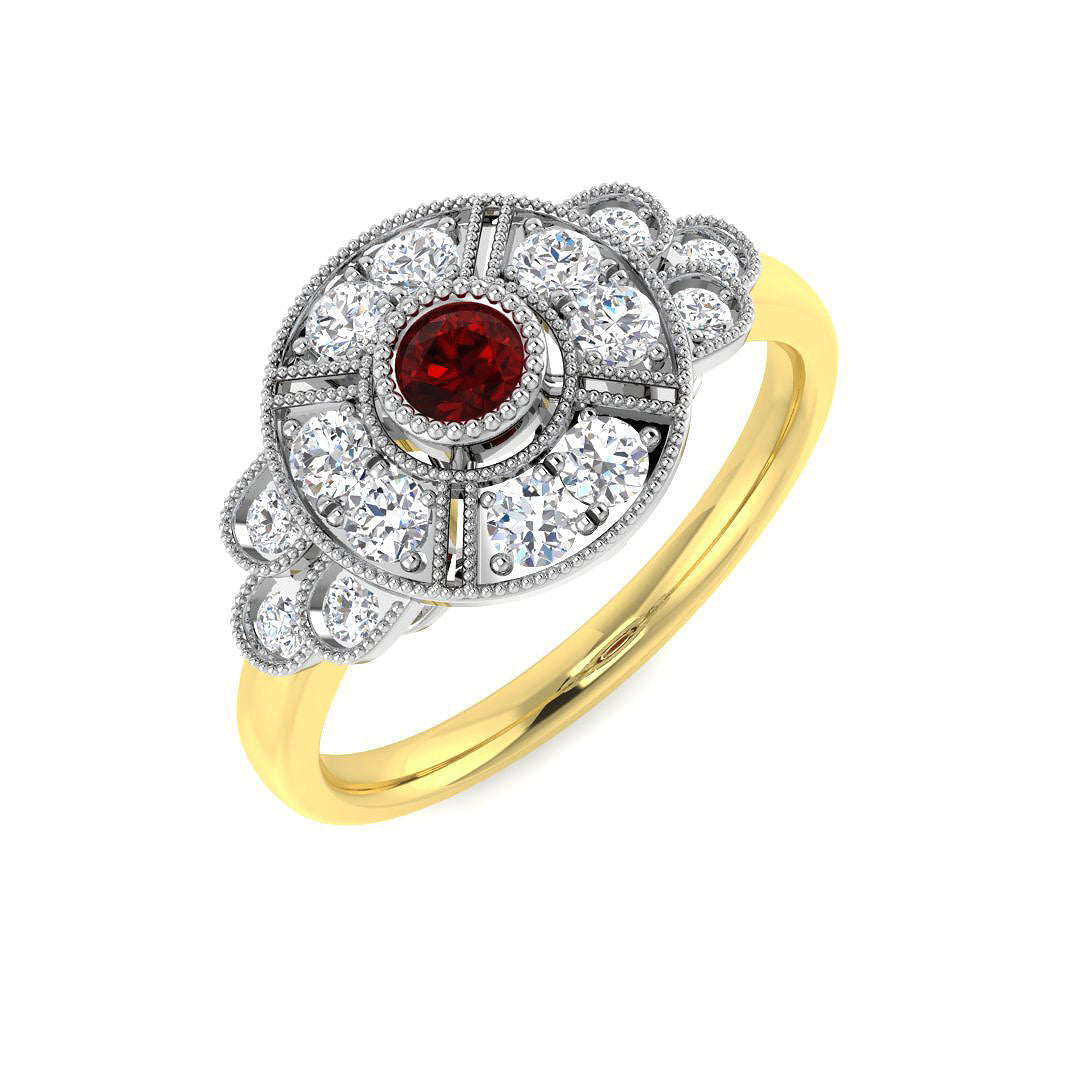 0.58Ct Diamond Ring in 9k Two Tone