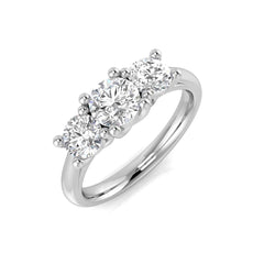 1.40Carat DE/VS Lab Grown Diamond 3 Stone Ring 950 Platinum Ready To Ship