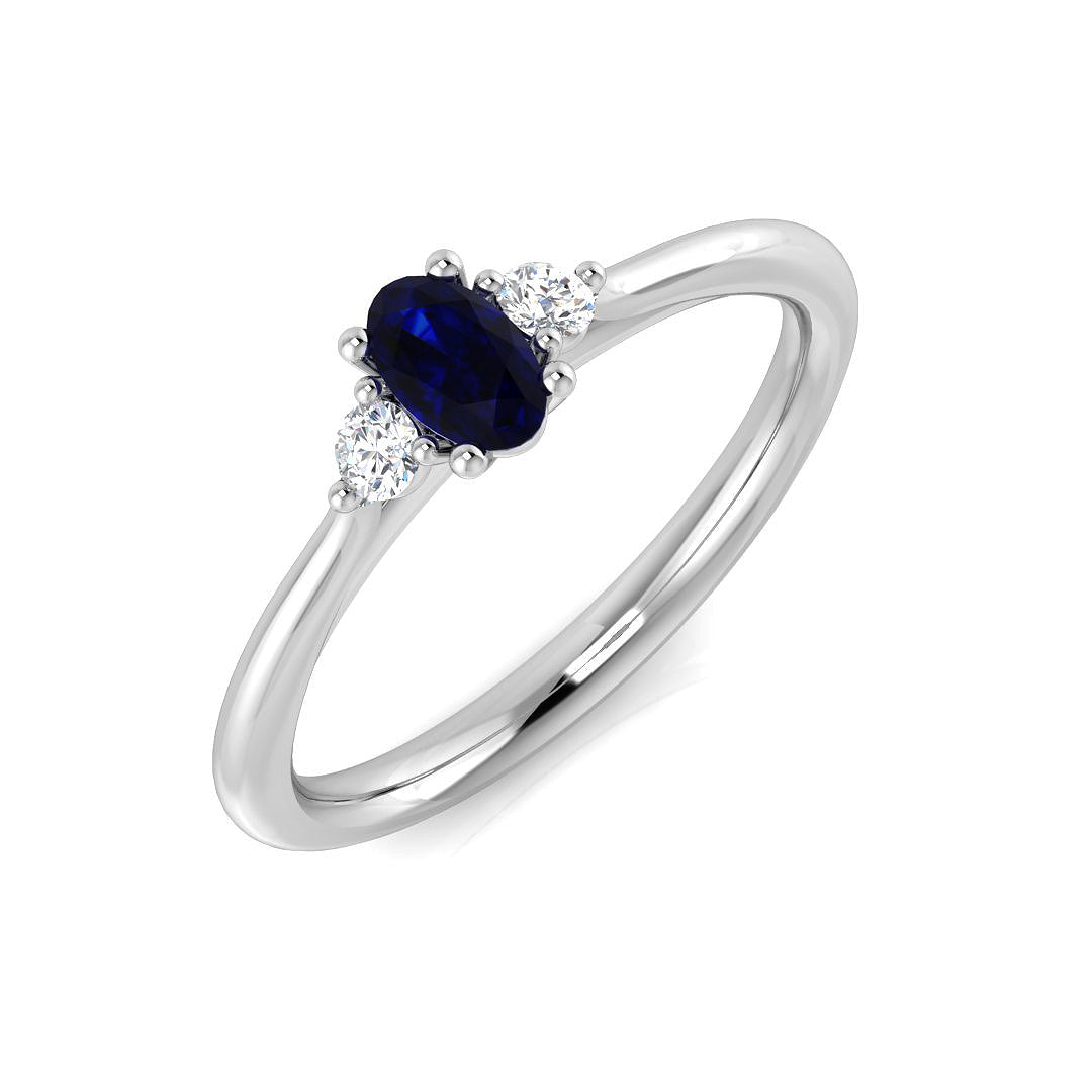 Oval Blue Sapphire Ring