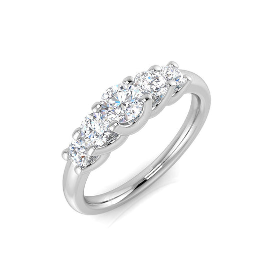 5-Stone Ring Lab Grown Diamond 0.70-0.94ct D/VVS Round Cut