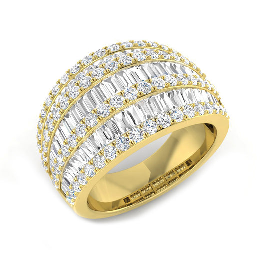 Lab-Grown Diamond Baguette & Round Brilliant Cut Half Eternity Ring | 1.5ct - 2.25ct