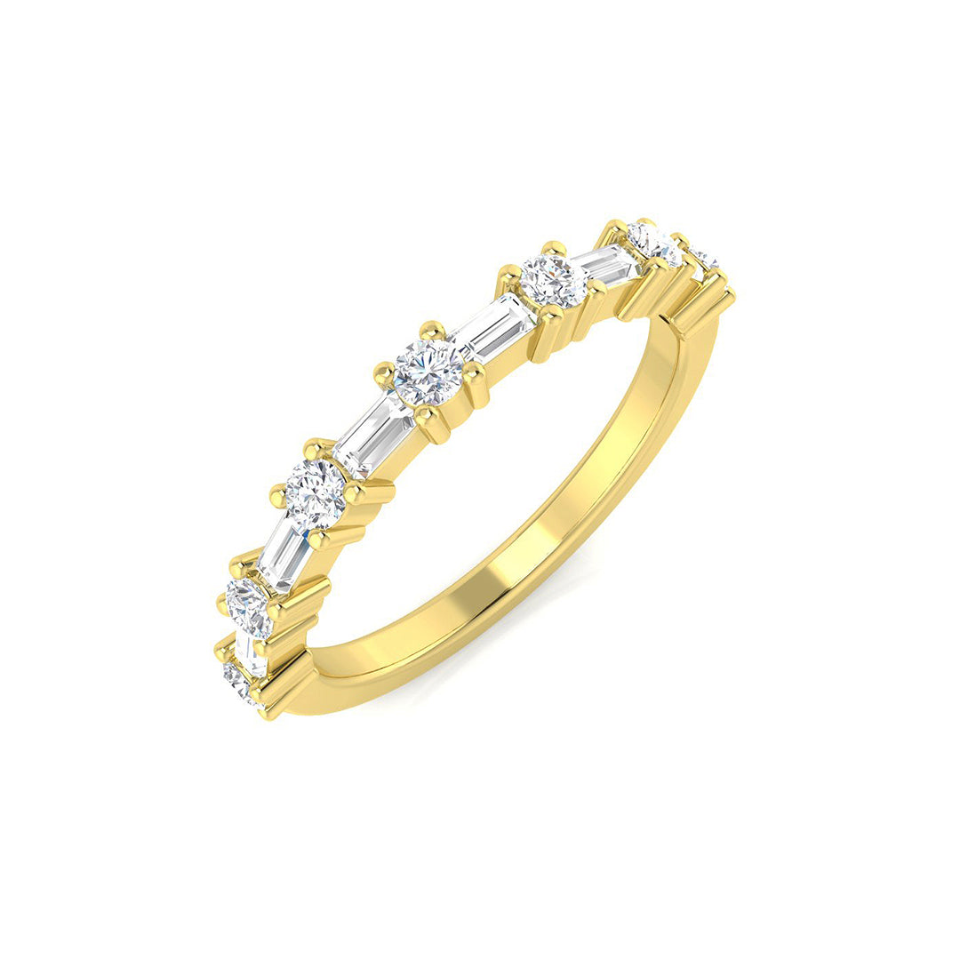 Baguette Cut Half Eternity Ring 0.44Ct D/VVS Lab-Grown Diamond Bar Set