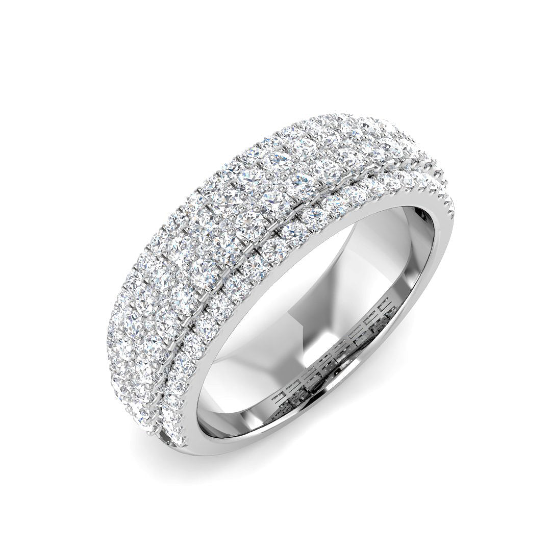 Lab & Natural Diamond Half Eternity Ring | 1.00 Ct | Pave Set