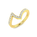 Zigzag Diamond Wishbone Ring – Crown Style Chevron Band