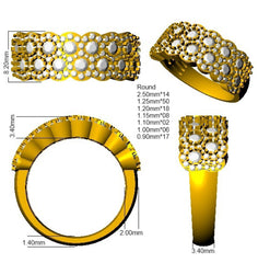 1.40Carat D-E/VS Lab Grown Diamond Fancy Wedding Ring 9k Yellow Gold Ready To Ship