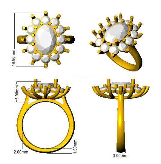 Pink Sapphire Diamond Halo Engagement Ring | Oval Cut | 0.75ct - 6ct