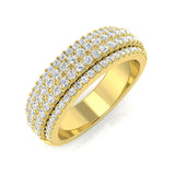 Lab & Natural Round Diamond Half Eternity Ring | 0.75 ct | Pave Set