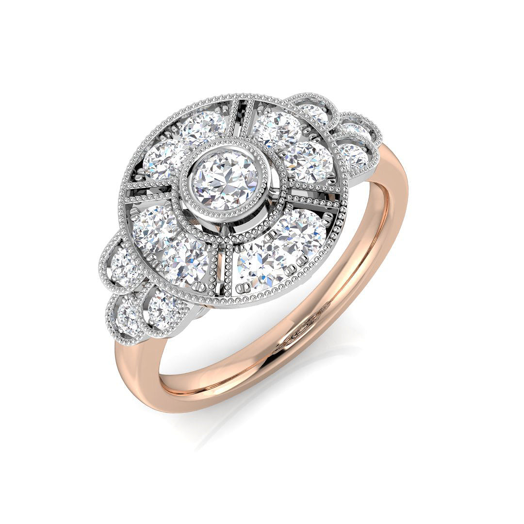 Vintage Halo Diamond Ring | 0.33 - 0.75 Ct | Lab-Grown & Natural Diamonds