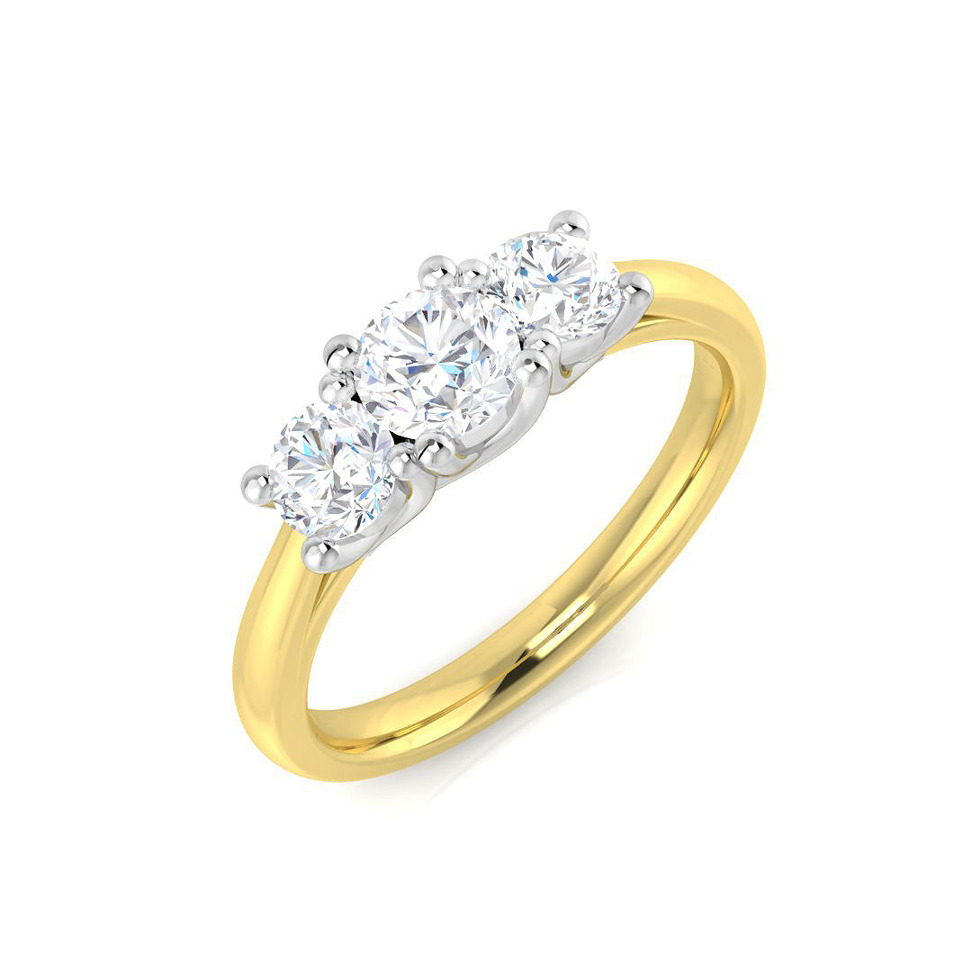 0.67Ct Lab Grown Diamond Ring in 18k Yellow Gold