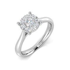 0.50Carat D-E/VS Lab Grown Diamond Cluster Engagement Ring 9k White Gold Ready To Ship