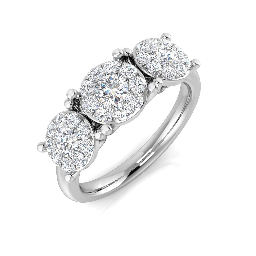 Lab Grown Round Cut Diamond 3 Stone Ring | 0.5ct - 1.5ct