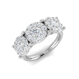 0.50-1.55ct Lab Grown D/VVS Round Cut Diamond 3-Stone Ring.