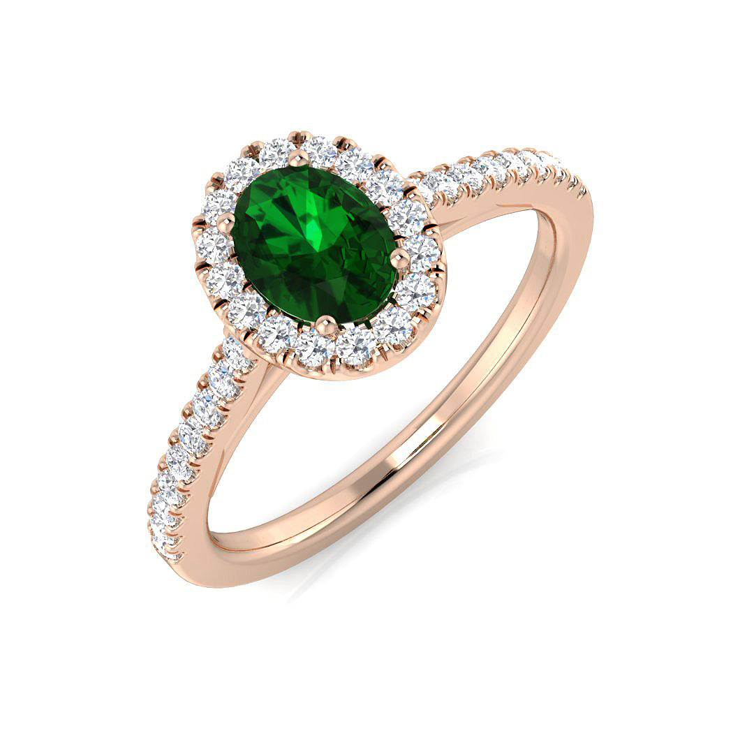 Diamond Swansea Emerald Ring | 1ct | Hallmarked Gold & Platinum