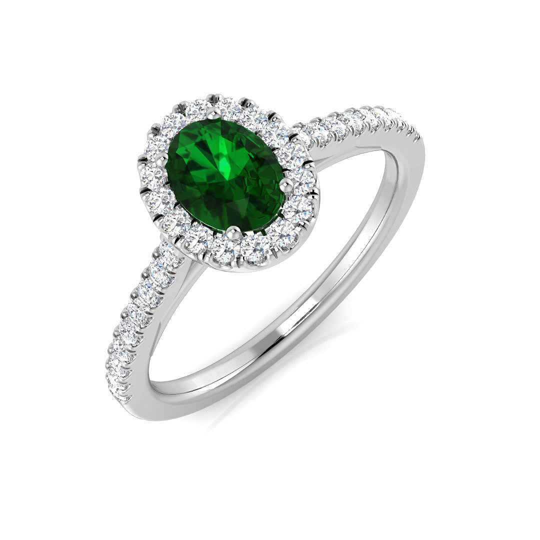 Diamond Swansea Emerald Ring | 1ct | Hallmarked Gold & Platinum