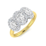 Trilogy Halo Set Natural Diamond Ring