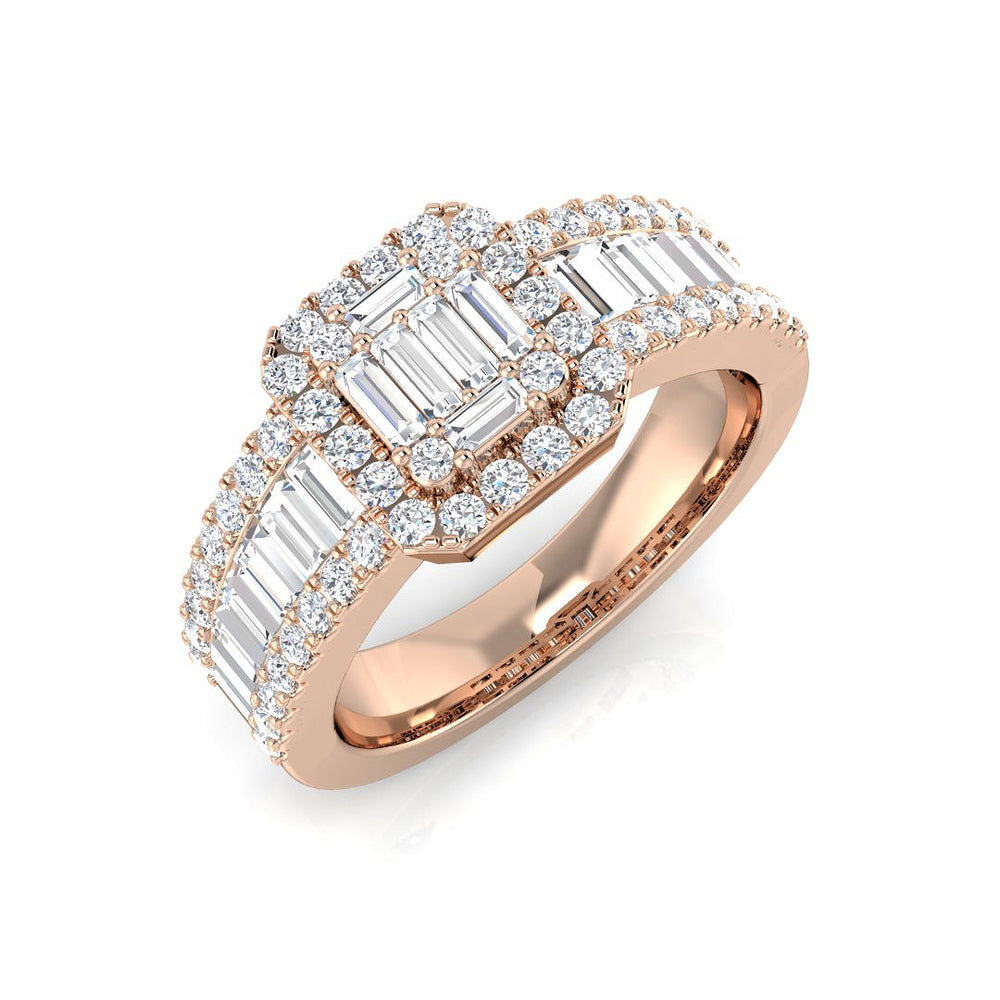 Baguette Diamond Ring, Round Diamond Ring