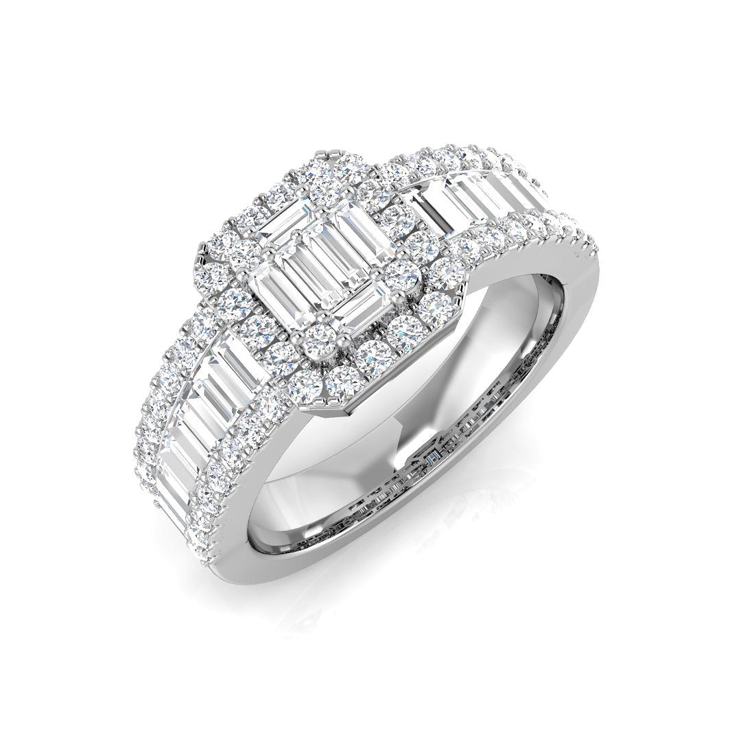 Cluster Diamond Ring, Multi Row Diamond Ring