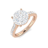 Natural Princess & Marquise Cut Diamond Cluster Engagement Ring