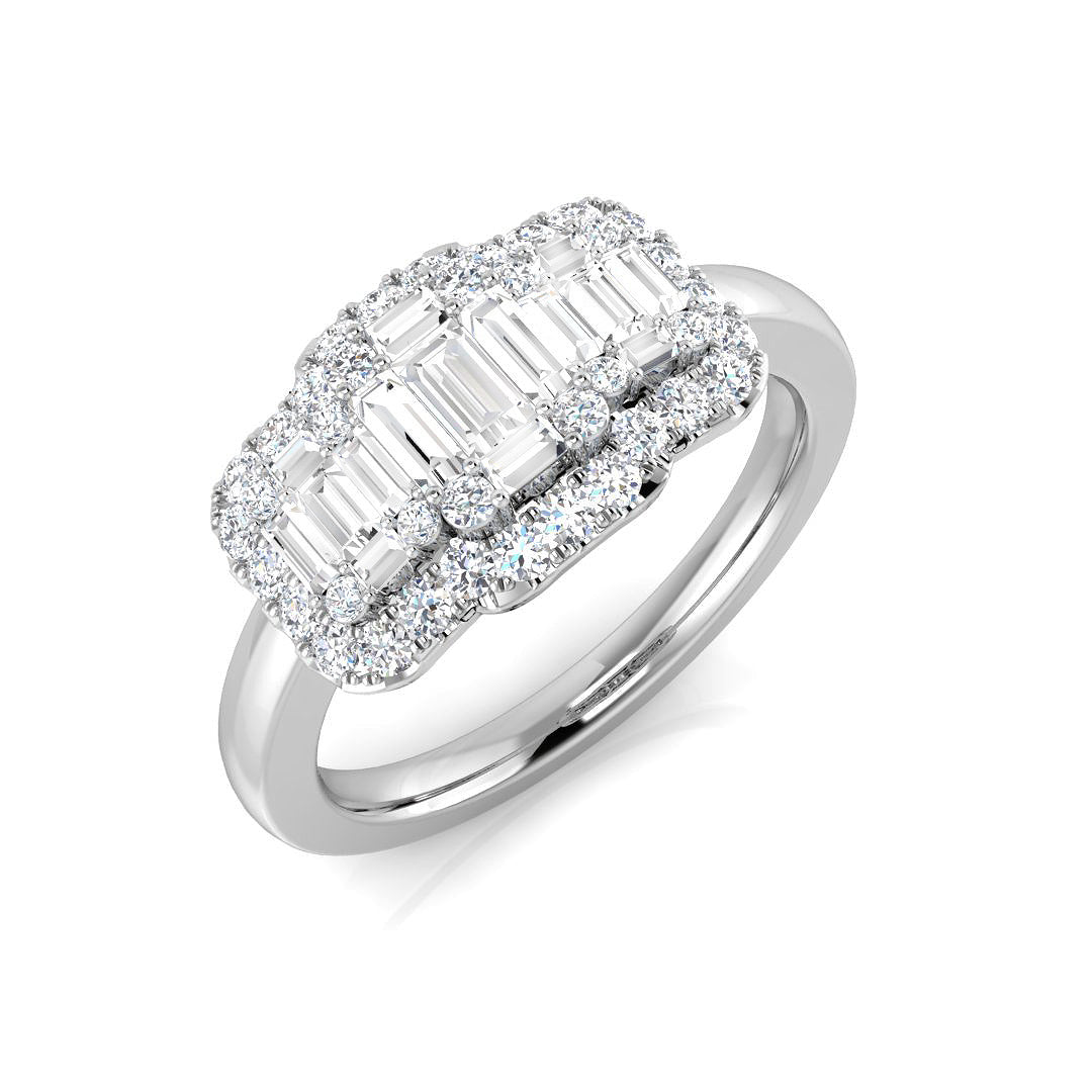 Diamond kubderlabd Baguette & Brilliant Ring | 0.75ct