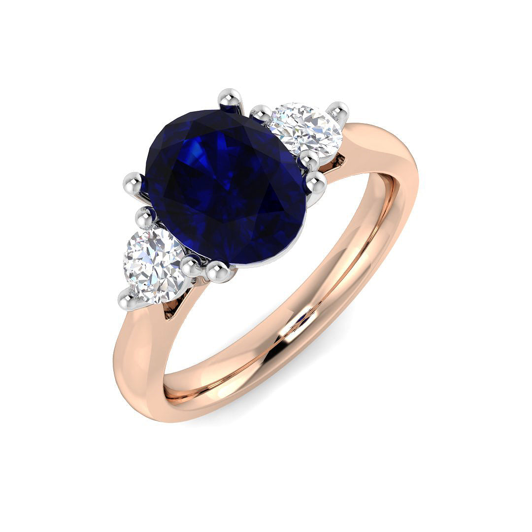 Diamond Brighton Blue Sapphire Ring | 1.25ct - 4ct