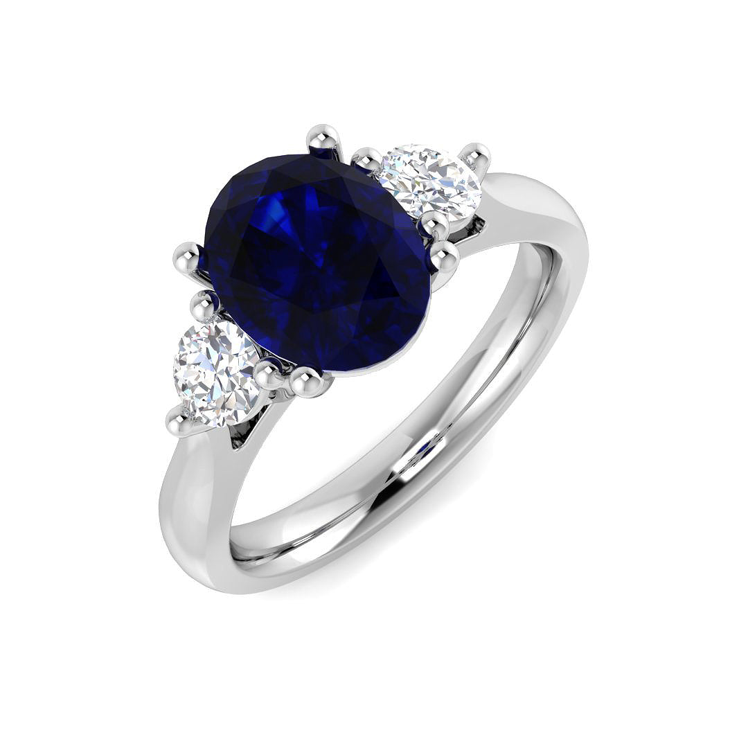 Diamond Brighton Blue Sapphire Ring | 1.25ct - 4ct