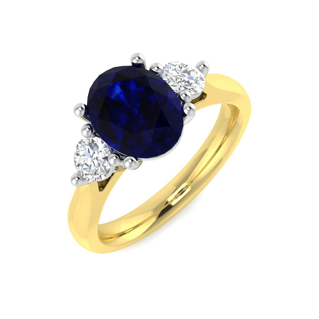 Diamond Brighton Blue Sapphire Ring | 1.25ct - 4ct