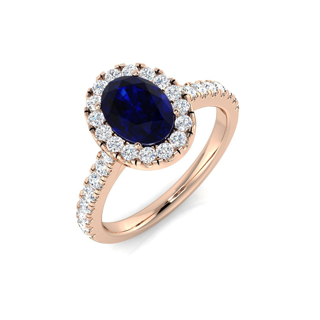 Diamond kavisse Blue Sapphire Ring | 0.5ct - 1.75ct