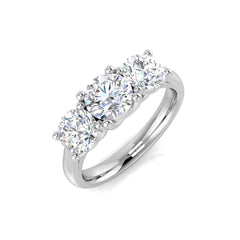 2.00Carat D-E/VS Lab Grown Diamond 3 Stone Wedding Ring 950 Platinum Ready To Ship