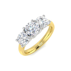 2.00Carat DE/VS Lab Grown Diamond 3 Stone Ring 9k Yellow Gold Ready To Ship