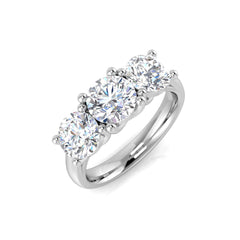 2.80Carat D-E/VS Lab Grown Diamond 3 Stone Wedding Ring 950 Platinum Ready To Ship