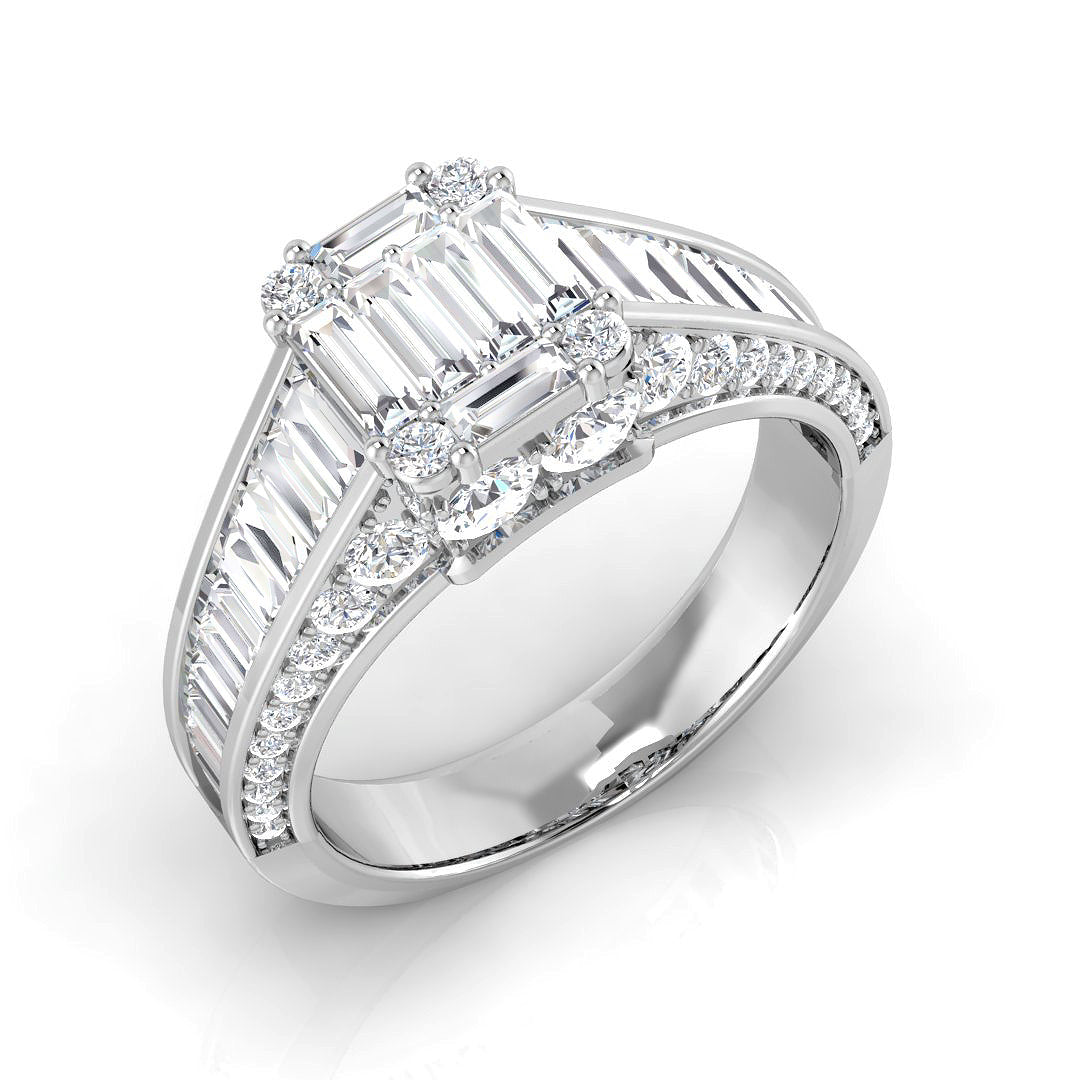 Diamond khrewkbury Baguette & Brilliant Ring | 2.5ct - 3ct