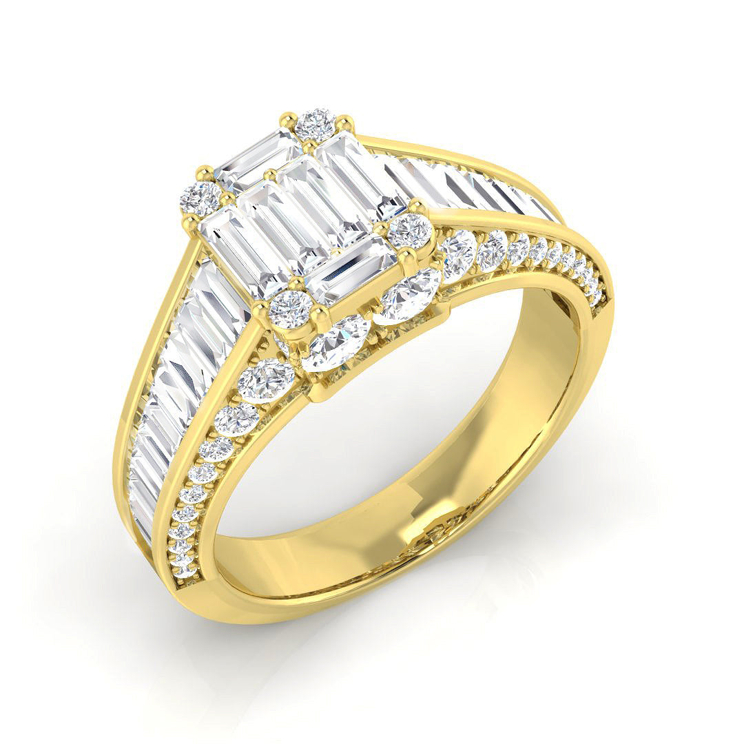 Diamond khrewkbury Baguette & Brilliant Ring | 2.5ct - 3ct