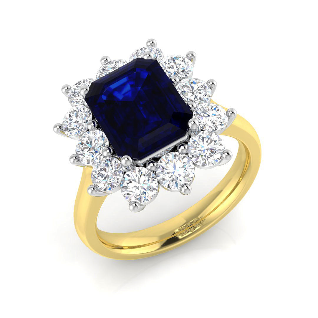 Sapphire Cluster Engagement Ring