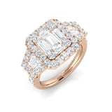 Lab-Grown Baguette & Round Cut Diamond Engagement Ring | 0.75ct - 2.5ct