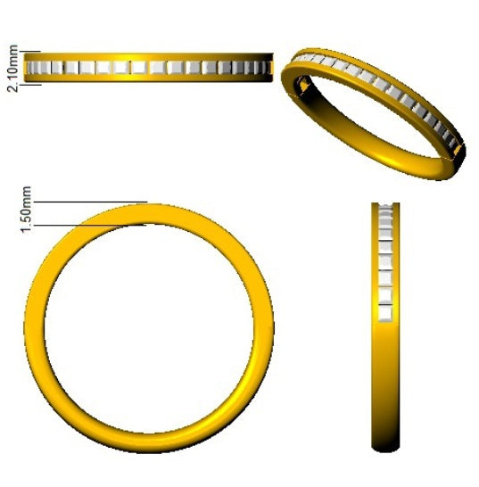 Lab-Grown Diamond Princess Half Eternity Ring | 0.33ct