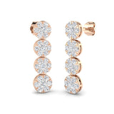 Luoxy 1.75ct Gold Drop & Trilogy Diamond Earrings - Luxury Jewelry