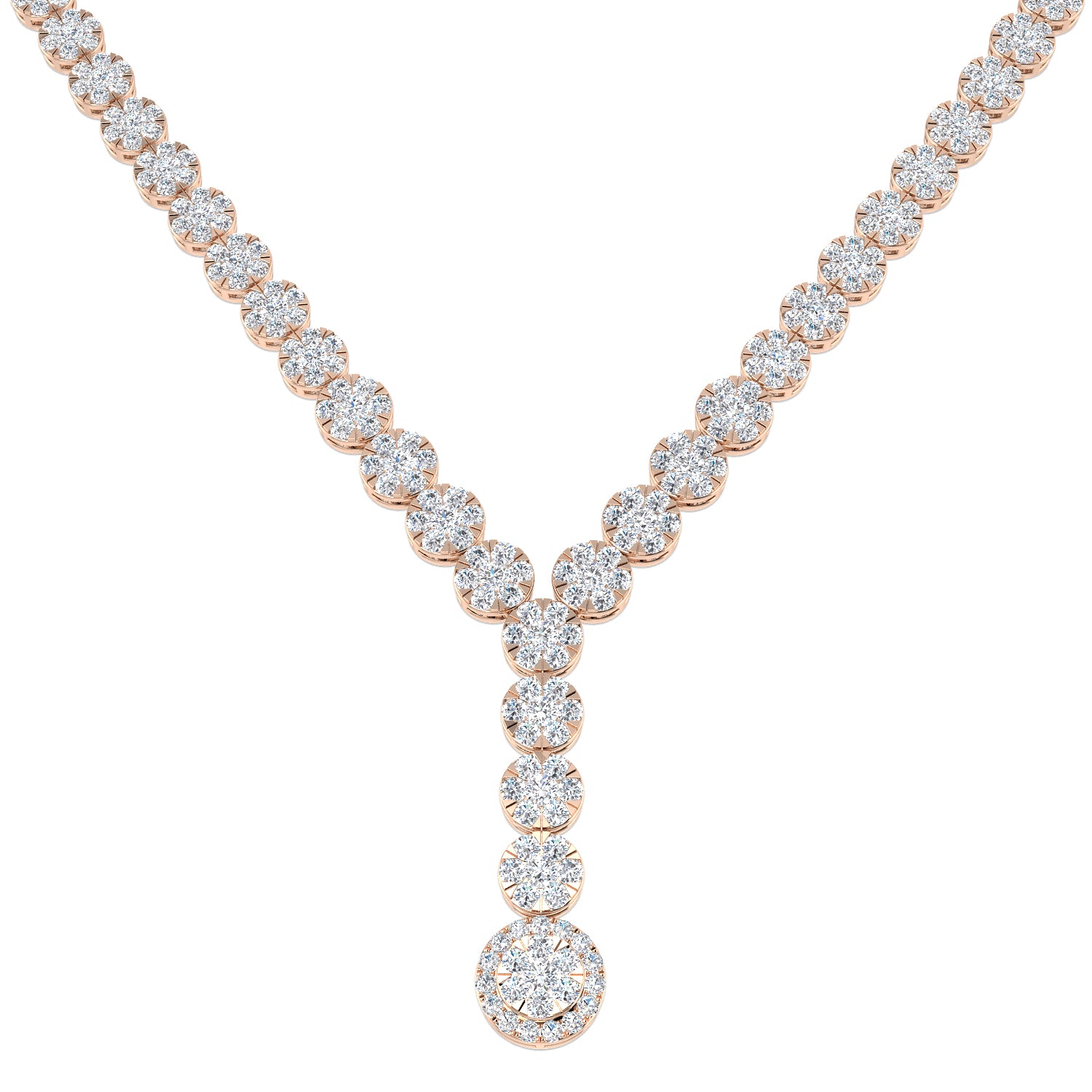 Fresh Cluster Necklace 9.5ct Gold and Platinum