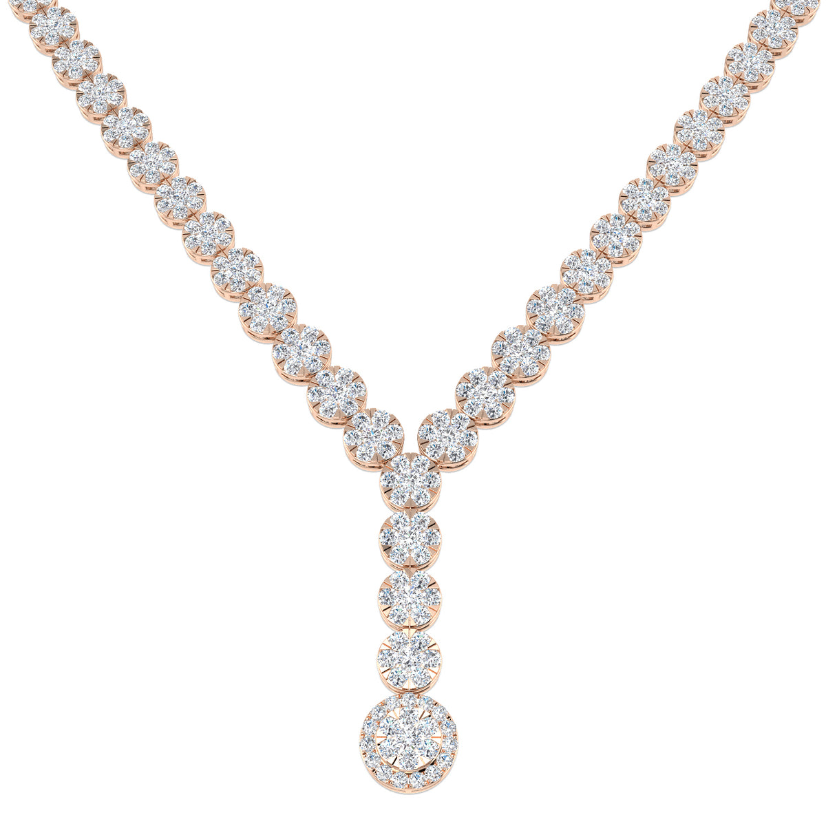 Fresh Cluster Necklace 9.5ct Gold and Platinum