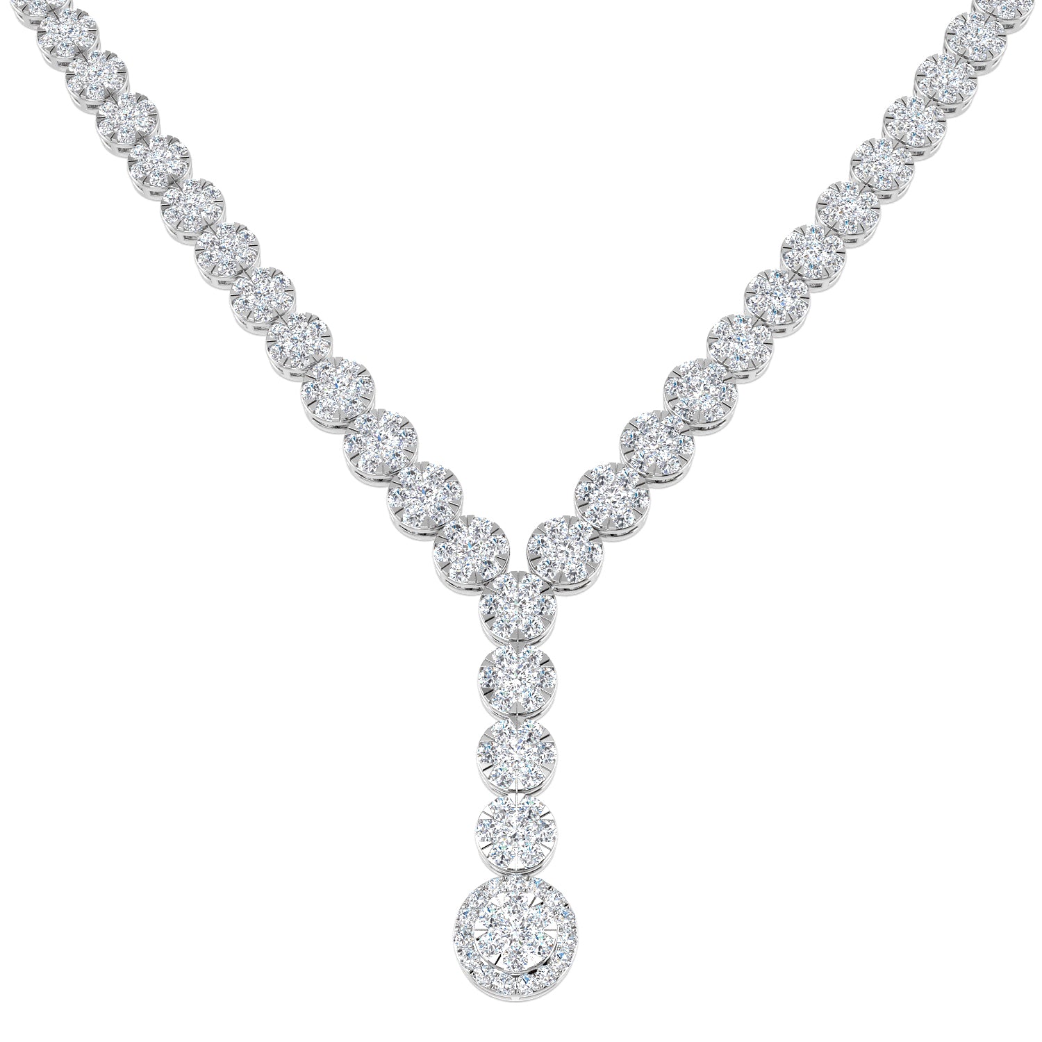 Fresh Cluster Necklace 9.5ct Gold and Platinum