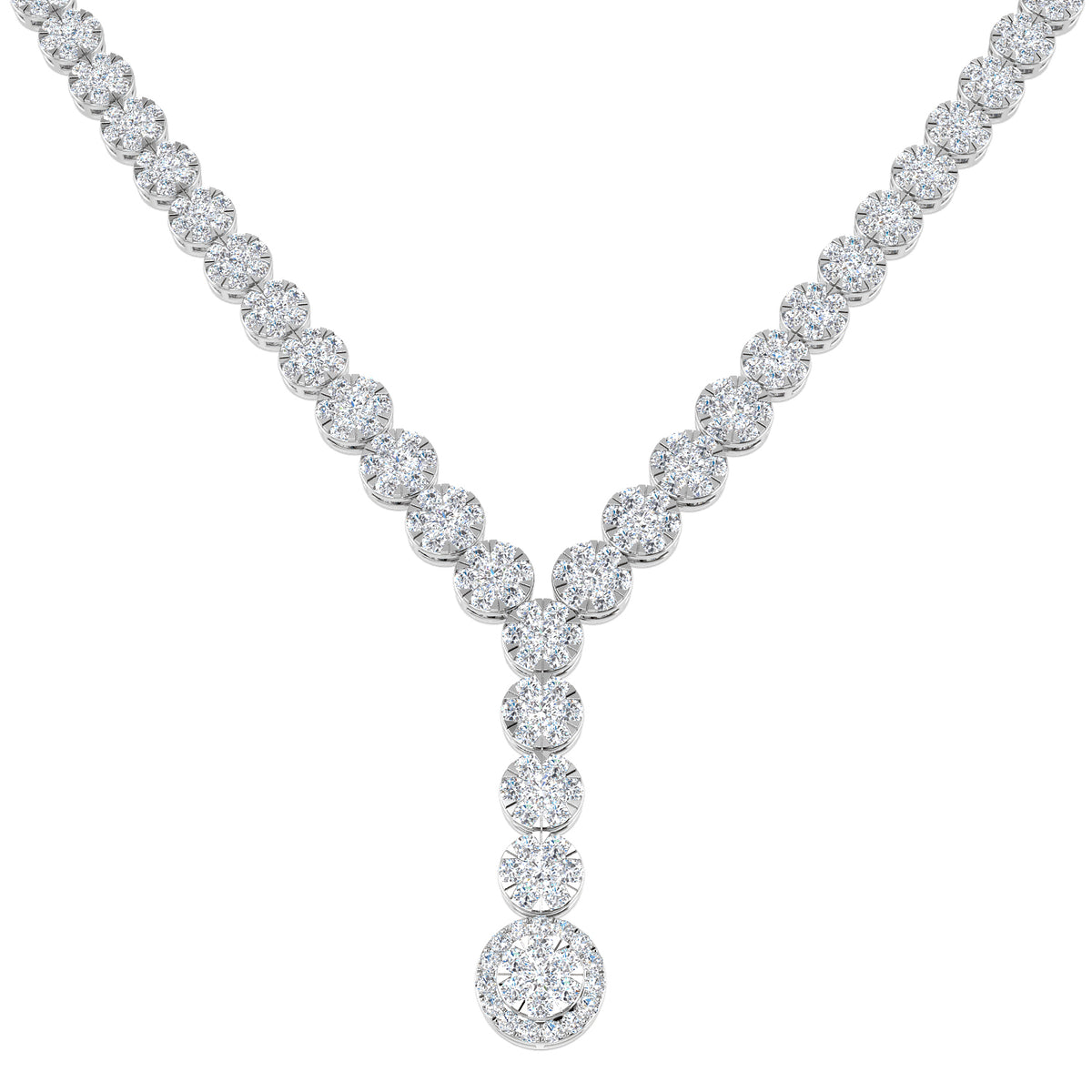 Fresh Cluster Necklace 9.5ct Gold and Platinum
