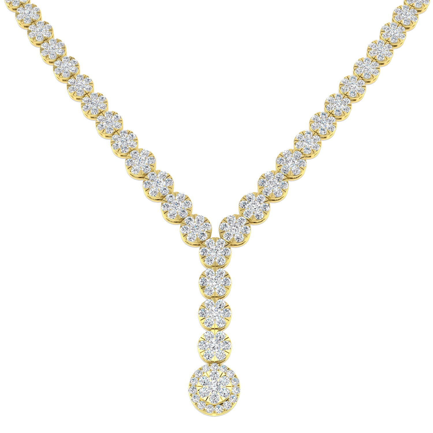 Fresh Cluster Necklace 9.5ct Gold and Platinum
