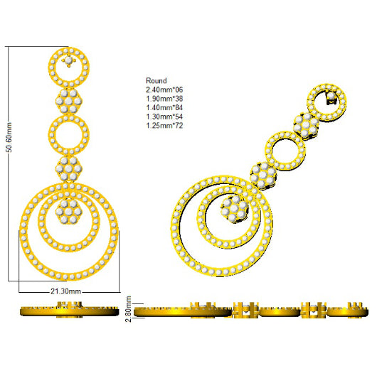 3.4 Carat D-E/VS Lab Grown Diamond Drop & Trilogy Earring 9k White Gold Ready To Ship