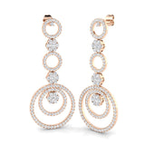 Sleky Gold Drop & Trilogy Diamond Earrings - 3.5ct Luxury Jewelry