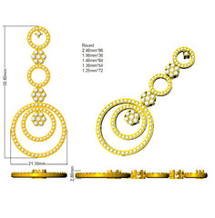 3.4 Carat D-E/VS Lab Grown Diamond Drop & Trilogy Earring 9k White Gold Ready To Ship