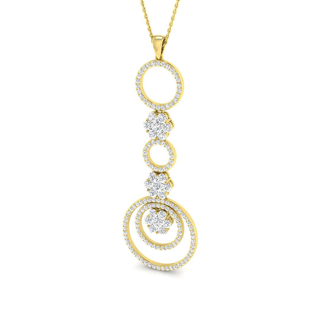 Crocus Diamond Circle of Life Pendant 1.25ct to 1.5ct Gold (Without Chain )