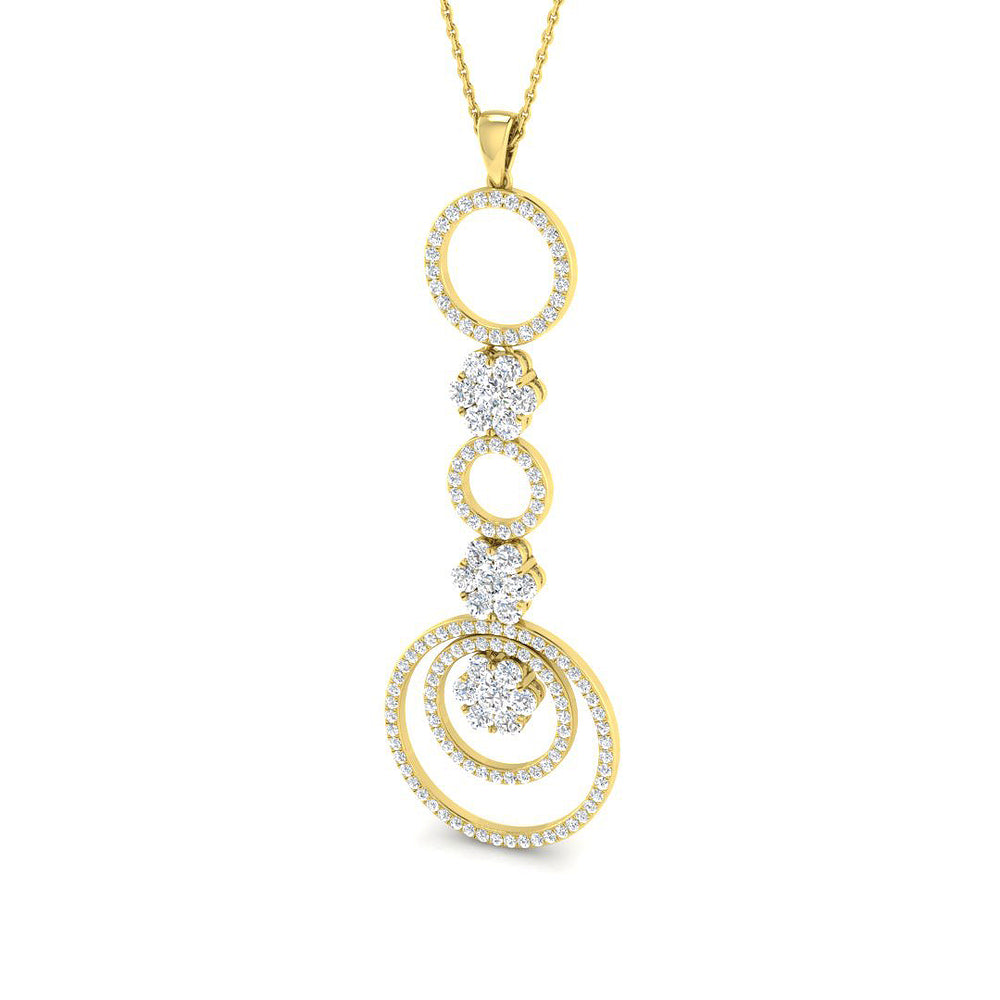 Crocus Diamond Circle of Life Pendant 1.25ct to 1.5ct Gold (Without Chain )