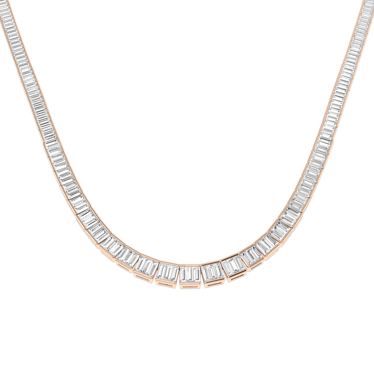 Colin Baguette Brilliant Necklace 9.5ct Gold Platinum