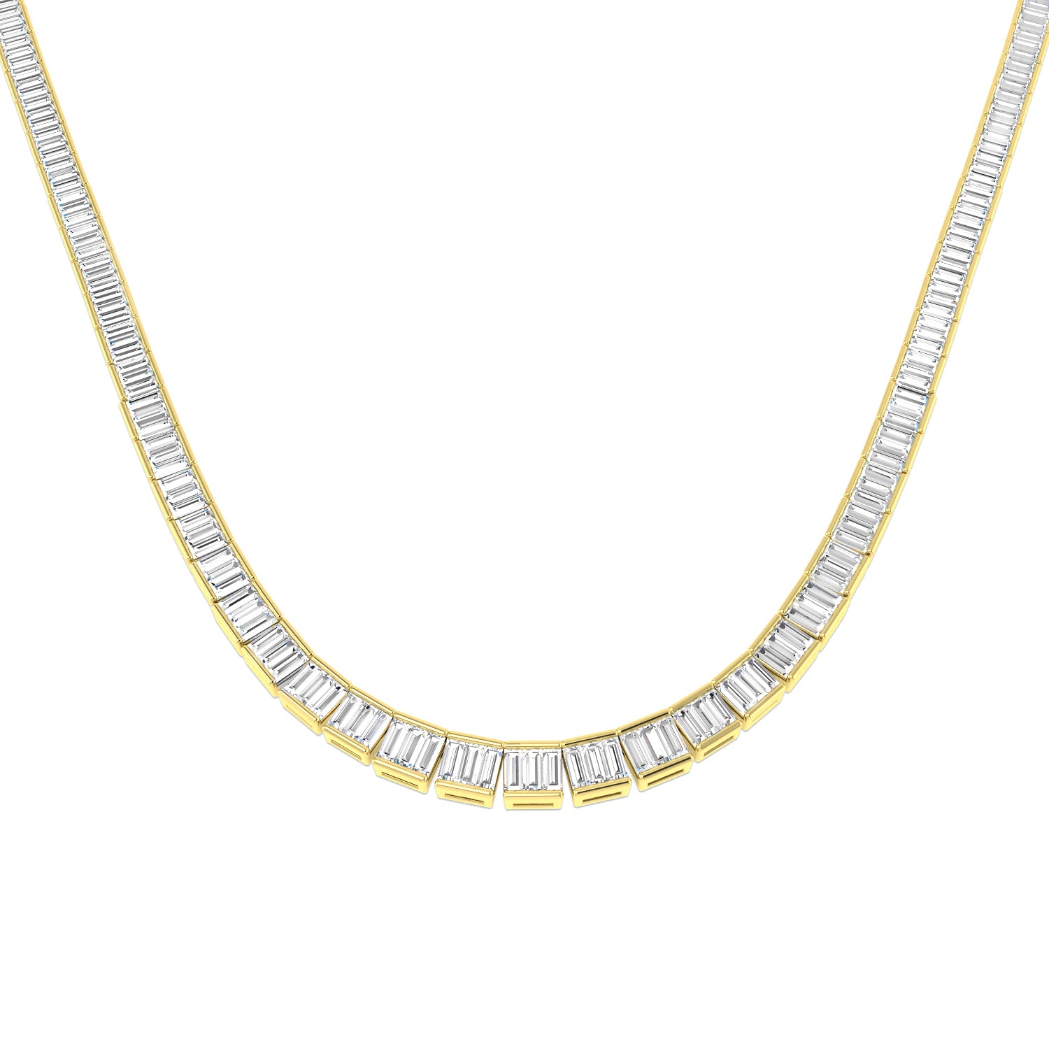 Colin Baguette Brilliant Necklace 9.5ct Gold Platinum